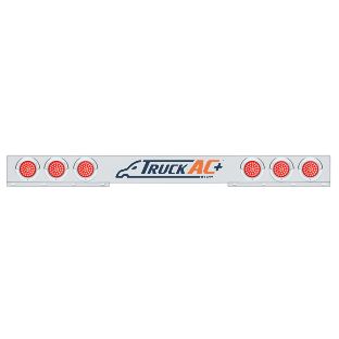 Chrome 1 Piece Rear Light Bar With Six 36 LED 4" Lights & Visors - Red LED/Red Lens - United Pacific 61647