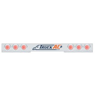 Chrome 1 Piece Rear Light Bar With Six 36 LED 4" Lights & Visors - Red LED/Clear Lens - United Pacific 61648