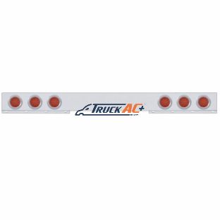 Chrome 1 Piece Rear Light Bar With Six 12 LED 4" Reflector Lights & Bezels - Red LED/Red Lens - United Pacific 62411