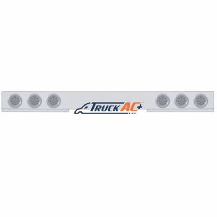 Chrome 1 Piece Rear Light Bar With Six 12 LED 4" Reflector Lights & Bezels - Red LED/Clear Lens - United Pacific 62412