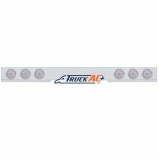 Stainless 1 Piece Rear Light Bar With 6X 10 LED 4" Lights & Bezels - Red LED/Clear Lens - United Pacific 62422