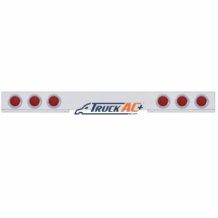 Stainless 1 Piece Rear Light Bar With 6X 36 LED 4" Lights & Bezels - Red LED/Red Lens - United Pacific 62649