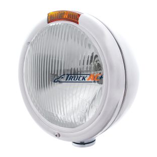 Chrome Classic Headlight H4 Bulb & Turn Signal - Amber Lens - United Pacific 30395
