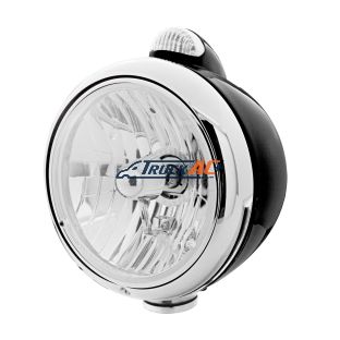 Black Guide 682-C Style Headlight Crystal H4 & LED Signal - Clear Lens - United Pacific 31561