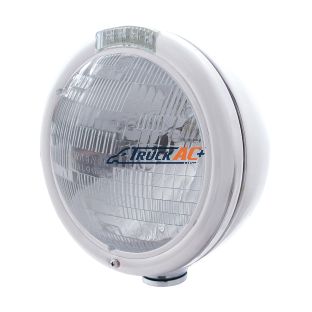 Chrome Classic Headlight H6024 Bulb & LED Turn Signal - Clear Lens - United Pacific 31768