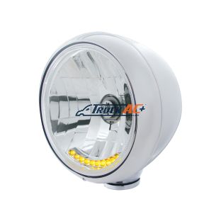 Chrome Guide 682-C Style Headlight H4 Bulb With 10 Amber LED - United Pacific 32035