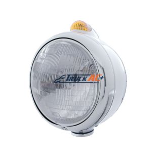 Chrome Guide 682-C Headlight H6024 & Dual Mode LED Signal - Amber Lens - United Pacific 32402