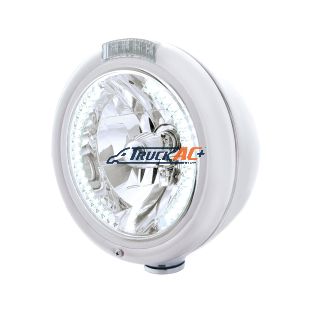 Chrome Classic Headlight H4 With 34 White LED & Dual Mode LED Signal - Clear Lens - United Pacific 32483