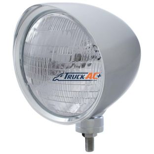 Chrome "Chopper" Headlight With Smooth Visor 6014 Bulb - United Pacific 32515