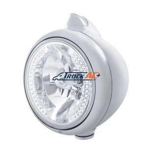 Chrome Guide 682-C Headlight H4 With White LED & Original Style LED Signal - Clear Lens - United Pacific 32629