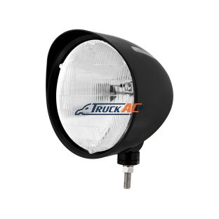 Black "Billet" Style Groove Headlight With Visor H6014 Bulb - United Pacific 32685