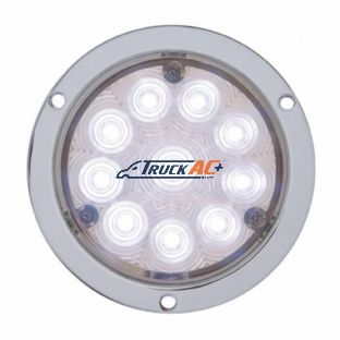 10 LED 4" Flange Mount Back-Up Light -White LED/Clear Lens - United Pacific 38078