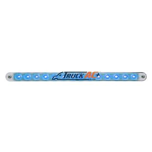 14 LED 12" Auxiliary strip Light With Bezel - Blue LED/Clear Lens - United Pacific 39804