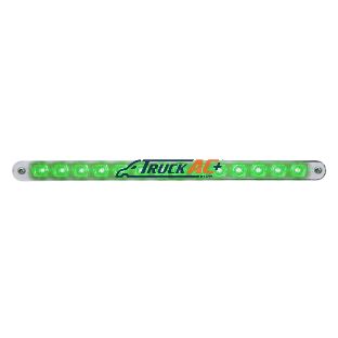 14 LED 12" Auxiliary strip Light With Bezel - Green LED/Clear Lens - United Pacific 39805