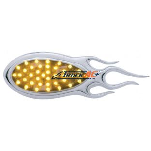 39 LED "Inferno" Auxiliary Light With Flame Bezel - Amber LED/Chrome Lens - United Pacific 39897