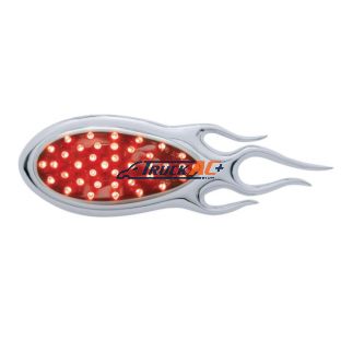 39 LED "Inferno" Auxiliary Light With Flame Bezel - Red LED/Chrome Lens - United Pacific 39898
