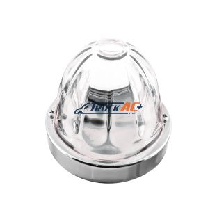 Dual Function Glass Watermelon Flush Mount Kit With LED Bulb - White LED/Clear Lens - United Pacific 20412