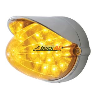 19 LED Reflector Grakon 1000 Flush Mount Kit With Visor - Amber LED/Amber Lens - United Pacific 37715