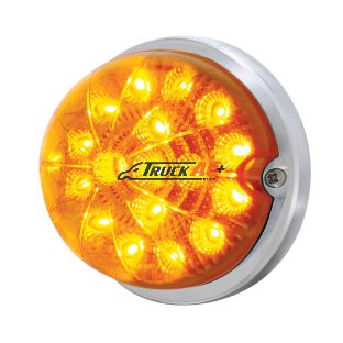 17 LED Dual Function Watermelon Clear Reflector Flush Mount Kit - Amber LED/Amber Lens - United Pacific 37912