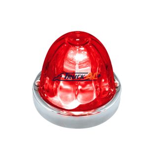 Dual Function Glass Watermelon Flush Mount Kit With LED Bulb - Red LED/Red Lens - United Pacific 20459