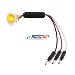3 LED Dual Function 3/4" Mini Light (Clearance/Marker) With Faceted Crystal Lens-Amber LED/Amber Lens - United Pacific 36869