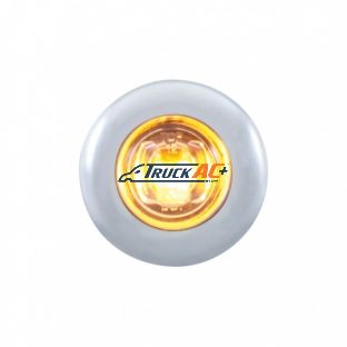 2 LED 3/4" Mini Light With Bezel (Clearance/Marker) - Amber LED/Clear Lens - United Pacific 37144