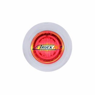 3 LED Dual Function 3/4" Mini Light With Bezel (Clearance/Marker) - Red LED/Clear Lens - United Pacific 37970