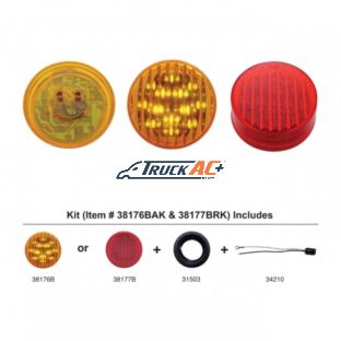13 LED 2-1/2" Round Light Kit (Clearance/Marker) - Amber LED/Amber Lens - United Pacific 38176BAK