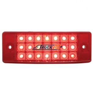 21 LED Reflector Rectangular Light (Clearance/Marker) - Red LED/Red Lens - United Pacific 38257B