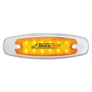 12 LED Reflector Rectangular Light With Bezel (Clearance/Marker) - Amber LED/Amber Lens - United Pacific 38305