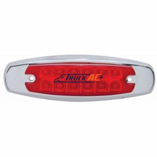 12 LED Reflector Rectangular Light With Bezel (Clearance/Marker) - Red LED/Red Lens - United Pacific 38306