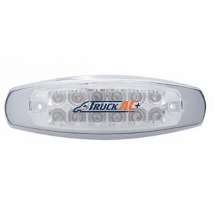 12 LED Reflector Rectangular Light With Bezel (Clearance/Marker) - Red LED/Clear Lens - United Pacific 38308