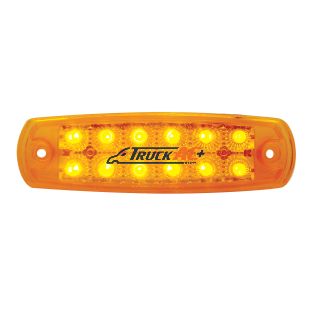 12 Amber LED Reflector Rectangular Light (Clearance/Marker) -Amber Lens - United Pacific 38620B