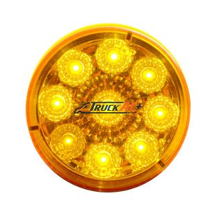 9 LED 2" Round Reflector Light (Clearance/Marker) - Amber LED/Amber Lens - United Pacific 38849B
