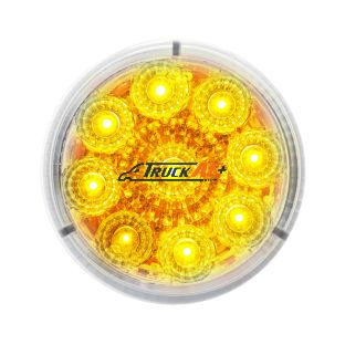 9 LED 2" Round Reflector Light (Clearance/Marker) - Amber LED/Clear Lens - United Pacific 38851B