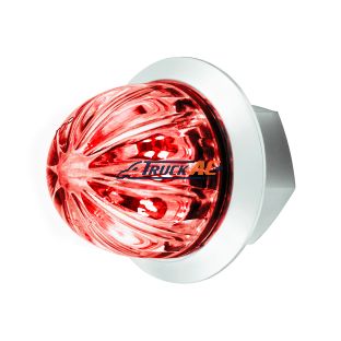 2 LED Dual Function 1-1/8" Watermelon Light (Clearance/Marker) - Red LED/Clear Lens - United Pacific 39229
