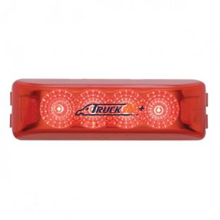 4 LED Reflector Rectangular Light (Clearance/Marker) - Red LED/Red Lens - United Pacific 39464