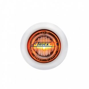 3 LED 3/4" Mini Light With Bezel (Clearance/Marker) - Amber LED/Clear Lens - United Pacific 39934