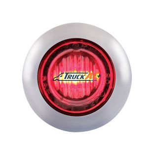 3 LED 3/4" Mini Light With Bezel (Clearance/Marker) - Red LED/Clear Lens - United Pacific 39935