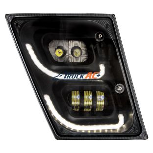 "Blackout" High Power LED Fog Light With LED DRL & Position Light For 2003-2017 Volvo VN/VNL - Passenger - United Pacific 32597
