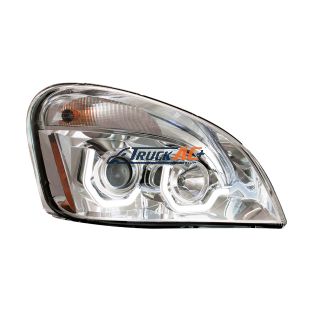 A06-51907-007 Chrome Projection Headlight With White LED Position Light For 2008-2017 Freightliner Cascadia - Passenger - United Pacific 31287
