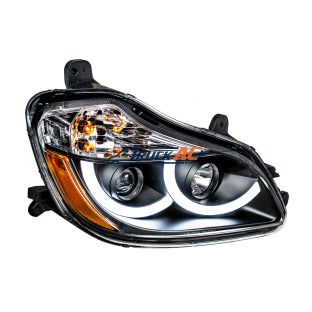 Black Projection Headlight With LED Position Light For 2013-2021 Kenworth T680 - Passenger - United Pacific 31457