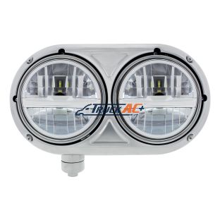 Headlight Assembly With 304 SS Housing & LED Headlights With Chrome Inner Bar For Peterbilt 359 - Driver - United Pacific 32783