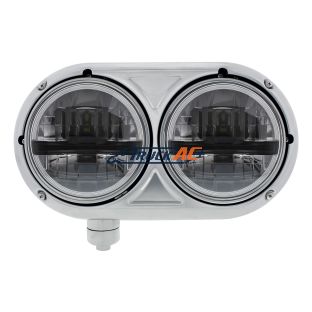 Headlight Assembly With 304 SS Housing & LED Headlights With Black Inner Bar For Peterbilt 359 - Driver - United Pacific 32785