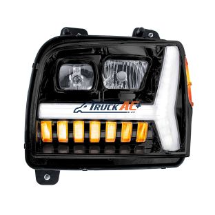 Blackout Headlight With LED DRL Light Bar & Turn Signal For 2018-2024 Kenworth W990-Driver - United Pacific 35132