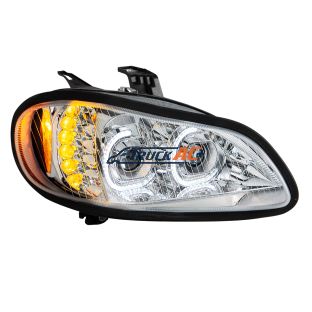 Chrome LED Projection Headlight Assembly For 2003-2024 Freightliner M2- Passenger - United Pacific 35730