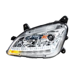 Chrome Projection Headlight With LED Sequential Turn and DRL For 2012-2021 Peterbilt 579- Driver - United Pacific 35779