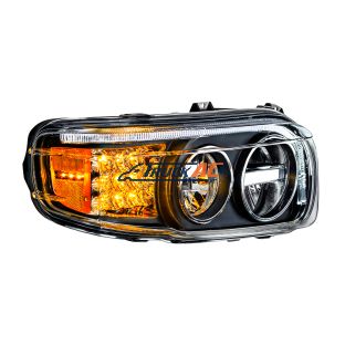 Blackout LED Headlight With LED Turn & Position Light Bar For 2008-2023 Peterbilt 389- Passenger - United Pacific 35797
