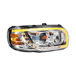 Chrome Projection Headlight With LED Turn Signal & Light Bar For 2008-2024 Peterbilt 389-Passenger - United Pacific 32917
