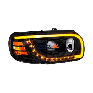 Blackout Projection Headlight With LED Turn Signal & Light Bar For 2008-2024 Peterbilt 389-Passenger - United Pacific 32919